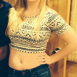 Aztec print crop top